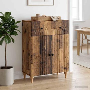 vidaXL Dressoir Oud hout 66 x 34,5 x 90 cm Bewerkt hout, Verzenden, Nieuw, Overige houtsoorten, Minder dan 50 cm