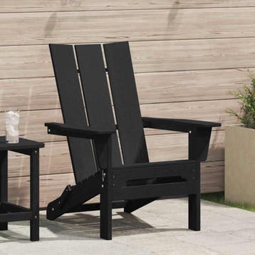 vidaXL Vouw Adirondack Stoel Zwart 80,5 x 74,5 x 92 cm HDPE, Tuin en Terras, Tuinstoelen, Verzenden, Nieuw