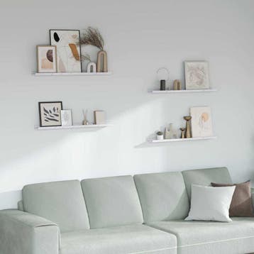 vidaXL Wandplank Muurmontage 4 st Wit Marmer 80 x 9 x 3 cm, Verzenden, Nieuw
