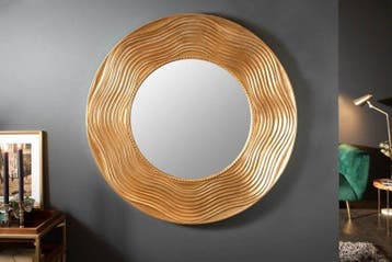 Elegante wandspiegel CIRCLE 100cm goud rond met versierde, Huis en Inrichting, Ophalen of Verzenden, Nieuw