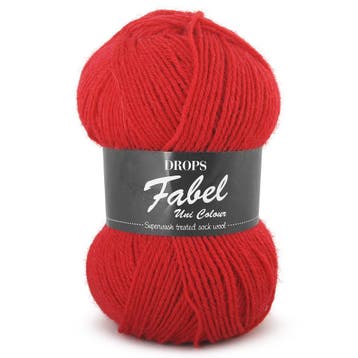 DROPS Fabel Uni Colour - 106 rood - Wol Garen, Ophalen of Verzenden, Nieuw
