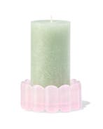 HEMA Kaarsonderzetter 10x4.5cm glas ribbel roze, Verzenden, Nieuw