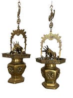 Wierookbrander - Verguld brons - Koro wierookbranders, Antiek en Kunst