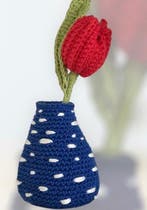 Haakpakket byClaire Delfts blauw vaasje met geribbelde tulp, Ophalen of Verzenden, Nieuw, Breien of Haken, Wol of Garen
