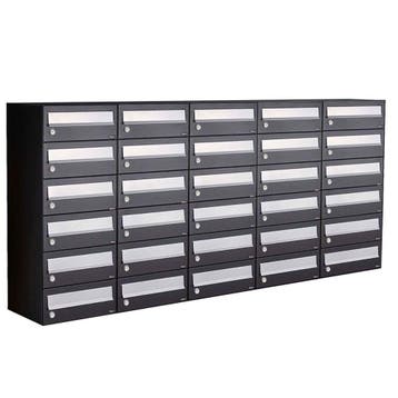 Brievenbusunit Hive set wand 5-breed, 6-hoog - zwart, Verzenden, Nieuw