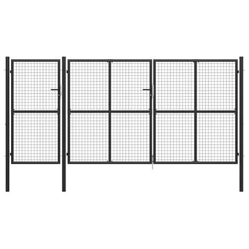 vidaXL Poort 400x150 cm staal antraciet, Verzenden, Nieuw