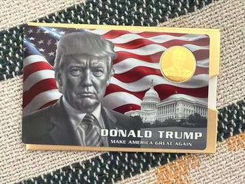 Wereld. Donald Trump , 1/1000 Oz (.999) mit CoA (Zonder