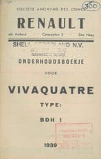 1939 Renault Vivaquatre BDH 1 Instructieboekje Nederlands, Auto diversen, Handleidingen en Instructieboekjes, Verzenden