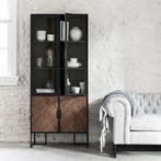 *WOONWINKEL* DTP Home Criss Cross Zwarte Vitrinekast Visgraa, Verzenden, Nieuw