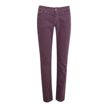 MAC • paarse velvet broek Slim • 36, Kleding | Dames, Broeken en Pantalons, Verzenden, Nieuw, Maat 36 (S), Paars