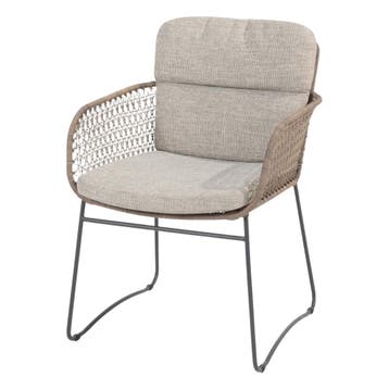 4 Seasons Outdoor Aprilla dining stoel pure incl. 2 kussens, Nieuw