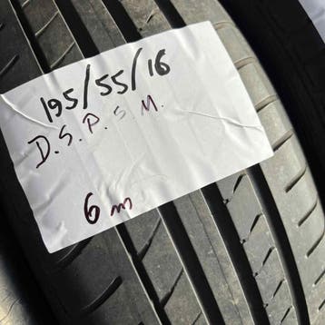 2 x Dunlop SP Sport Maxx 195-55-16 Zomerbanden 6mm, Gebruikt, 16 inch, Ophalen of Verzenden, Band(en)