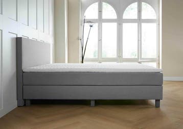 ACTIE! Boxspring Florence 140 200 Grijs, Huis en Inrichting, Verzenden, Nieuw, 140 cm, Twijfelaar