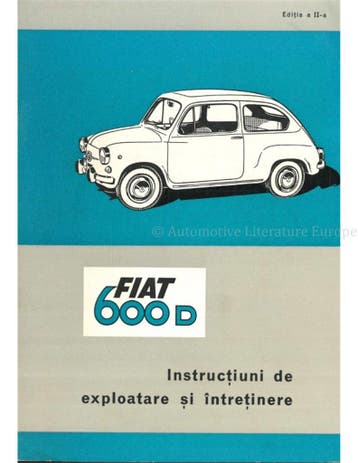 1967 FIAT 600 D INSTRUCTIEBOEKJE ROEMEENS, Auto diversen, Handleidingen en Instructieboekjes