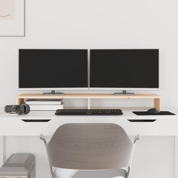 vidaXL Monitorstandaard 100x27x10 cm massief grenenhout, Verzenden, Nieuw