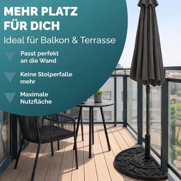 Halve Parasolvoet Zwart Gietijzer-Look Bloemen Motief, Verzenden, Nieuw