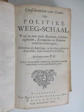 Johan en Pieter de la Court - Consideratien van Staat, Ofte, Antiek en Kunst