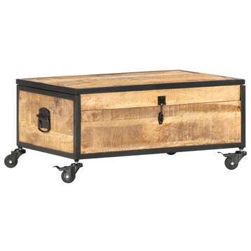 vidaXL Salontafel 70x50x33 cm massief mangohout, Verzenden, Nieuw, Overige houtsoorten, 50 tot 100 cm