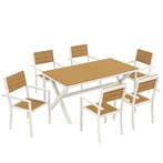 Tuinmeubelset Zitgroep 7-delig Tafel Met 6 Stapelbare Stoele, Verzenden, Nieuw