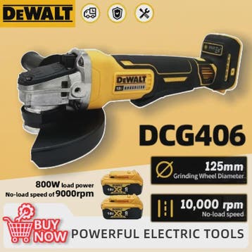 Dewalt DCG406 Accu Haakse Slijper 125mm - Borstelloos, 9000, Verzenden, Nieuw