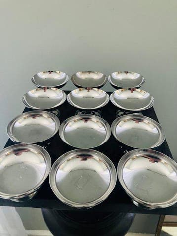 Beker (12) - Chroom - Art Deco ijs coupes