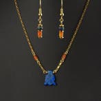 Oude Egypte, Ptolemeïsch Ketting en oorbellen met lapis