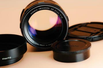 Konica Hexanon AR 1,2/57mm with original hood | Cameralens, Nieuw