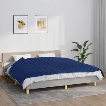 vidaXL Verzwaringsdeken 155x220 cm 11 kg stof blauw, Verzenden, Nieuw, Blauw