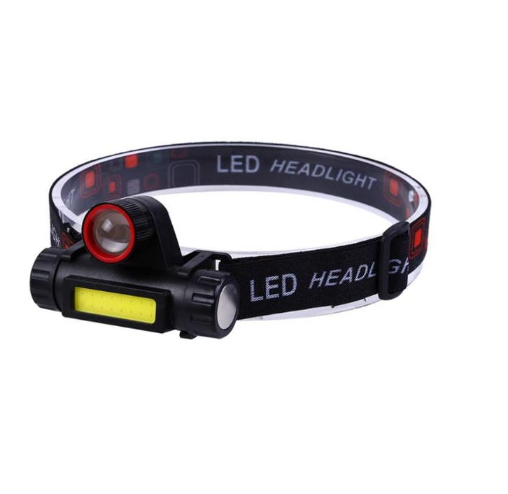 LED hoofdlamp - Oplaadbaar - Wit - 2 in 1, Caravans en Kamperen, Zaklampen, Ophalen of Verzenden