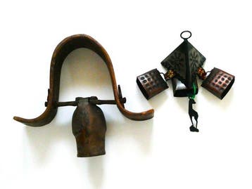 Decoratieve bel (2) - Unieke koebel met houten juk en een