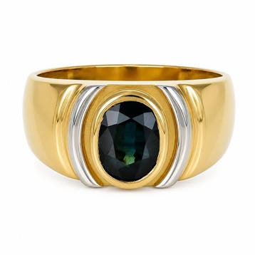 Ring - 18 karaat Geel goud, Witgoud - 2.00ct. tw. Saffier -, Nieuw