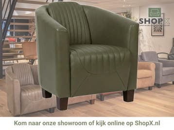 Leren fauteuil Press Special - Massif Olive (olijf/groen) -, Nieuw, Ophalen of Verzenden, Eigentijds, Klassiek, Retro, Romantisch, Vintage