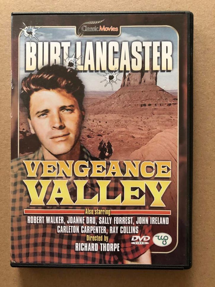 Western - Vengeance Valley - Burt Lancaster - 1951, Cd's en Dvd's, Dvd's | Klassiekers, Zo goed als nieuw, 1940 tot 1960, Vanaf 12 jaar