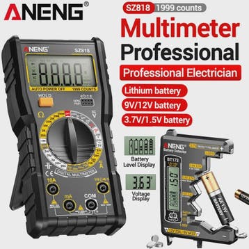 ANENG SZ818 Digitale Multimeter - Batterijtester, AC/DC Span, Verzenden, Nieuw