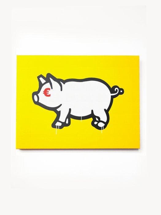 IABO (1980) - Porca Mis€ria - (Yellow version), Antiek en Kunst, Kunst | Schilderijen | Modern