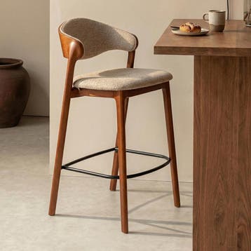 *WOONWINKEL* Dutchbone Babington Vintage Barkruk Walnoot, Verzenden, Nieuw