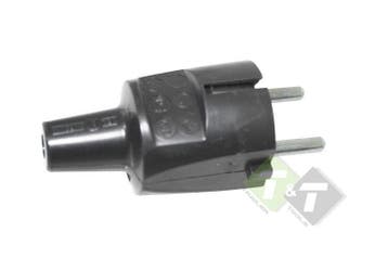 Stekker Prikkabel Zwart, 230 Volt, Stekker Rubber Prik Kabel, Ophalen of Verzenden, Nieuw, Overige typen