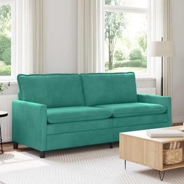 vidaXL Bank Turquoise 196 x 81 x 87,5 cm Fluweel, Huis en Inrichting, Banken | Bankstellen, Verzenden, Nieuw, Stof, Minder dan 150 cm