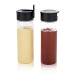 Tupperware 2 Knijpflessen 360 ml TransparantZwart, Ophalen of Verzenden, Nieuw