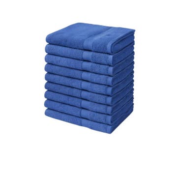 Handdoeken 50×100 cm – Set van 10 – 400 g/m² - Blauw, Verzenden, Nieuw
