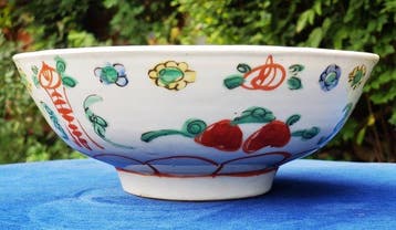 Prachtige Chinese exportporseleinen kom uit de 17e/18e eeuw, Antiek en Kunst