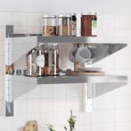 vidaXL Wandschap 2-laags 50x40x48 cm roestvrijstaal, Verzenden, Nieuw