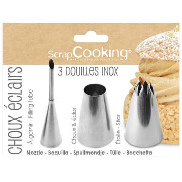 ScrapCooking Spuitmondjes voor Soezen en Eclairs Set/3, Verzenden, Nieuw