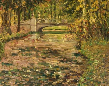 Fritz Osswald (1878-1966) - Parklandschaft, Antiek en Kunst