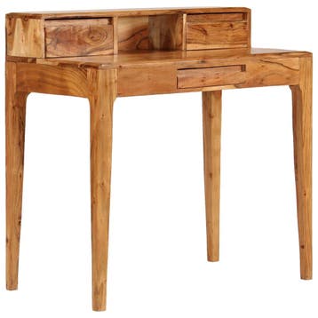 vidaXL Schrijftafel met lades 88x50x90 cm massief hout, Verzenden, Nieuw