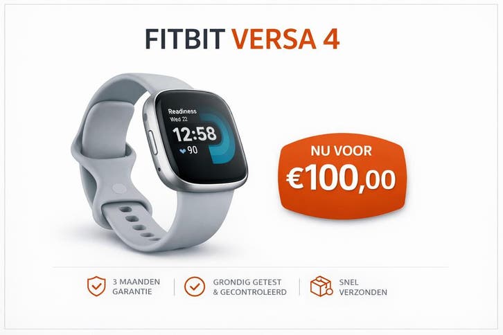 Fitbit Versa 4, Sieraden, Tassen en Uiterlijk, Smartwatches, Zo goed als nieuw, Verzenden