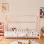 Kinderbed Sisimiut met matras 90x200 cm roze en wit, Verzenden, Nieuw