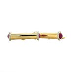 Gouden vintage manchet knopen met robijn 18 krt, Verzamelen, Ophalen of Verzenden, Nieuw
