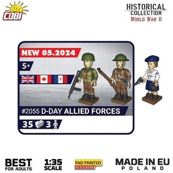 COBI 2055 3 Figuren Allied Forces D-Day 1944 (Modelbouwsets), Verzenden, Nieuw