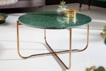 Ronde salontafel NOBLE 65cm groen marmer afneembaar, Ophalen of Verzenden, Nieuw